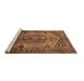 Sideview of Machine Washable Persian Brown Traditional Rug, wshtr639brn