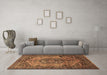 Machine Washable Persian Brown Traditional Rug in a Living Room,, wshtr639brn