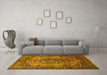 Machine Washable Persian Yellow Traditional Rug in a Living Room, wshtr639yw