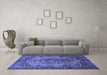 Machine Washable Persian Blue Traditional Rug in a Living Room, wshtr639blu