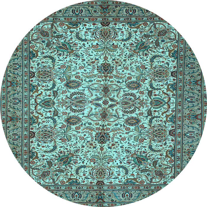 Round Persian Light Blue Traditional Rug, tr63lblu