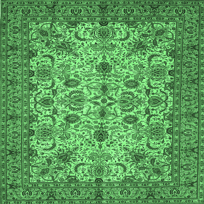 Square Persian Emerald Green Traditional Rug, tr63emgrn