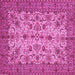 Square Machine Washable Persian Pink Traditional Rug, wshtr63pnk