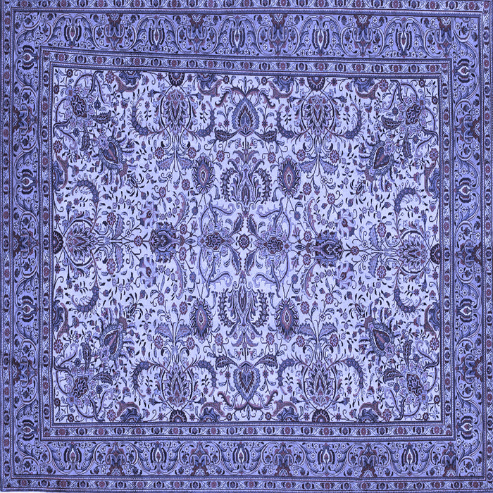 Square Machine Washable Persian Blue Traditional Rug, wshtr63blu