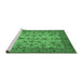 Sideview of Machine Washable Persian Emerald Green Traditional Area Rugs, wshtr63emgrn