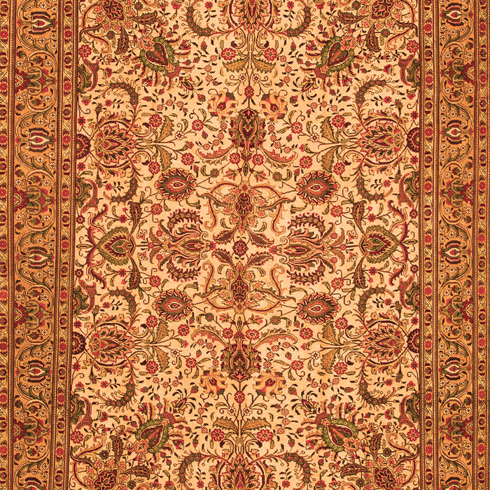 Serging Thickness of Machine Washable Persian Orange Traditional Area Rugs, wshtr63org