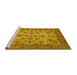 Sideview of Machine Washable Persian Yellow Traditional Rug, wshtr63yw