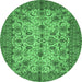 Round Persian Emerald Green Traditional Rug, tr63emgrn