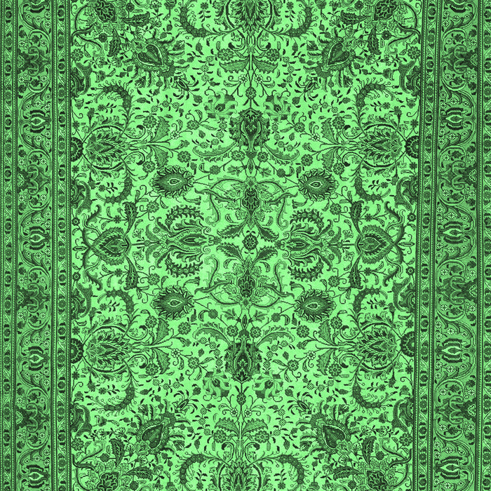 Machine Washable Persian Emerald Green Traditional Area Rugs, wshtr63emgrn