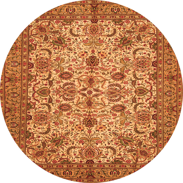 Square Persian Orange Traditional Rug, tr63org