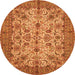 Square Persian Orange Traditional Rug, tr63org