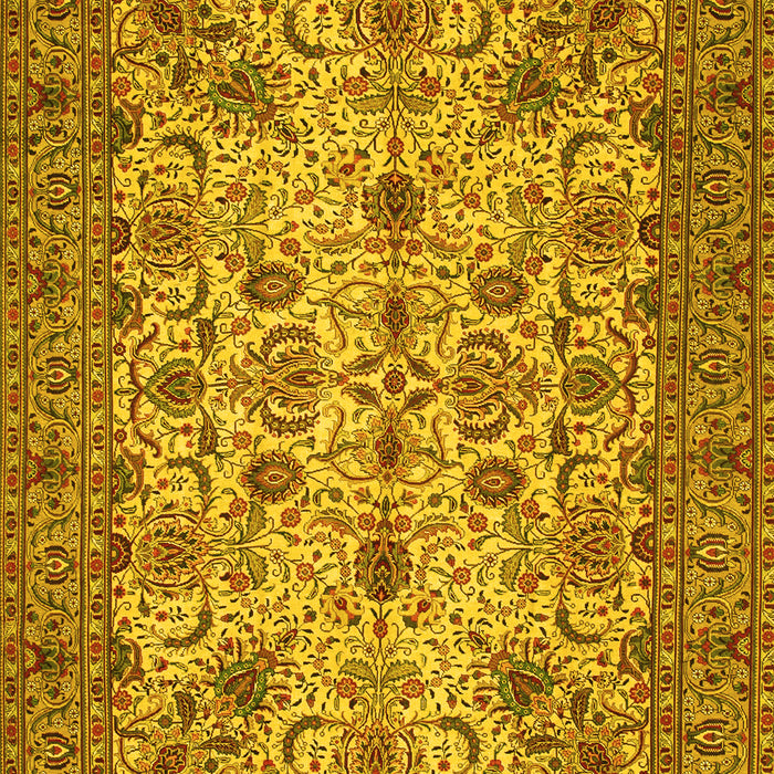 Machine Washable Persian Yellow Traditional Rug, wshtr63yw