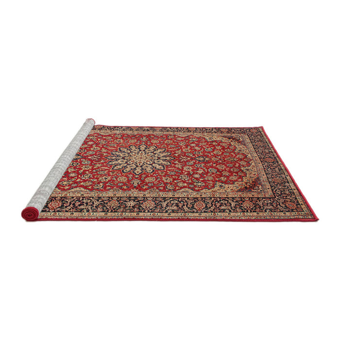 Sideview of Machine Washable Traditional Fire Brick Red Rug, wshtr64