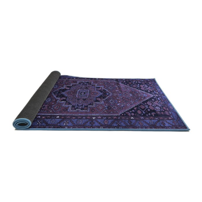 Sideview of Persian Blue Traditional Rug, tr640blu