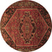 Round Machine Washable Persian Brown Traditional Rug, wshtr640brn