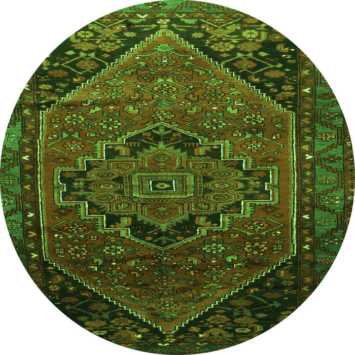 Square Persian Green Traditional Rug, tr640grn
