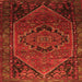 Round Machine Washable Persian Orange Traditional Area Rugs, wshtr640org