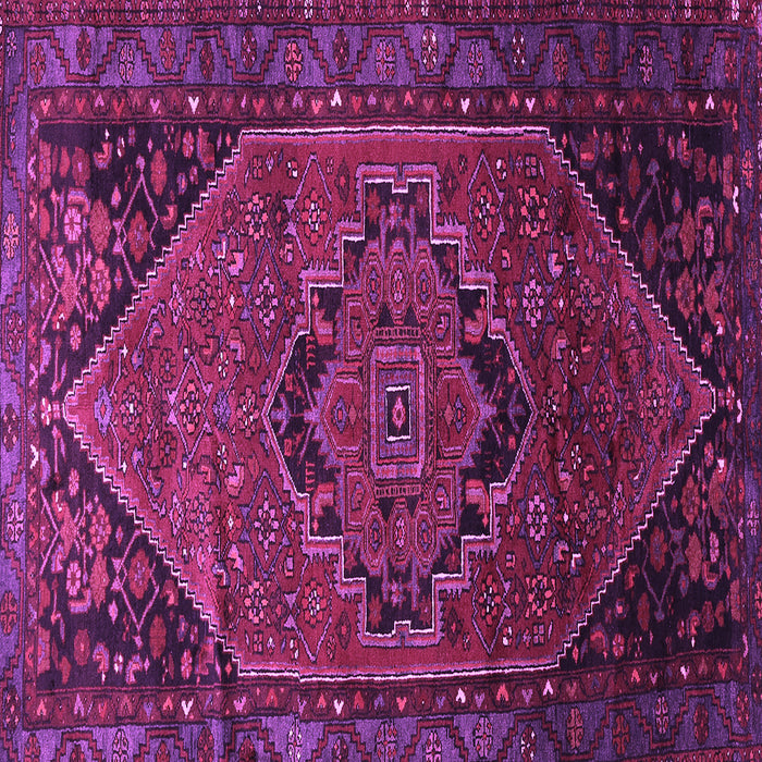 Square Machine Washable Persian Purple Traditional Area Rugs, wshtr640pur
