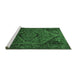 Sideview of Machine Washable Persian Emerald Green Traditional Area Rugs, wshtr640emgrn