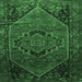 Square Machine Washable Persian Emerald Green Traditional Area Rugs, wshtr640emgrn