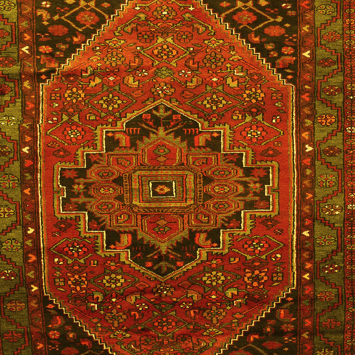 Machine Washable Persian Yellow Traditional Rug, wshtr640yw