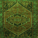 Round Machine Washable Persian Green Traditional Area Rugs, wshtr640grn