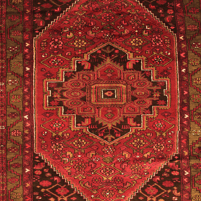 Serging Thickness of Machine Washable Persian Orange Traditional Area Rugs, wshtr640org
