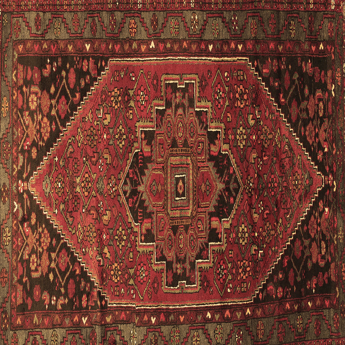Square Persian Brown Traditional Rug, tr640brn