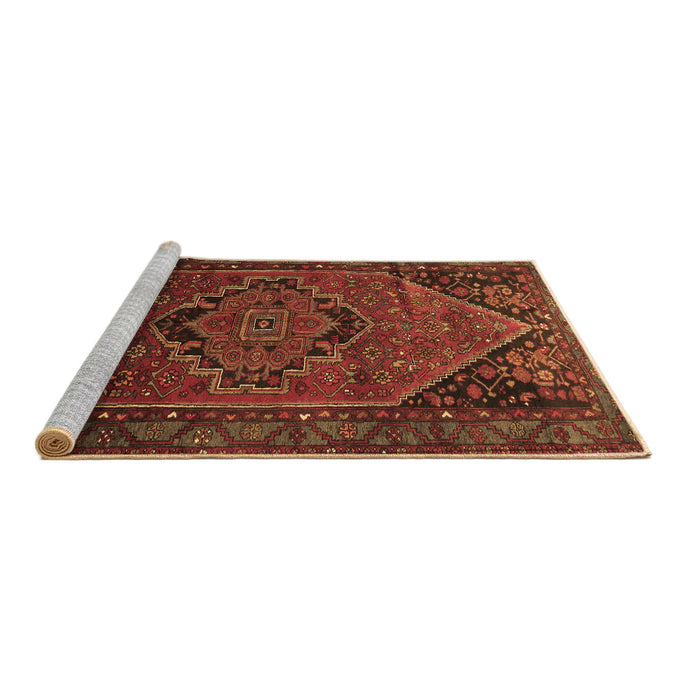 Sideview of Machine Washable Persian Brown Traditional Rug, wshtr640brn