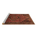 Sideview of Machine Washable Persian Brown Traditional Rug, wshtr640brn