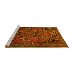 Sideview of Machine Washable Persian Yellow Traditional Rug, wshtr640yw