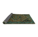 Sideview of Persian Turquoise Traditional Rug, tr640turq