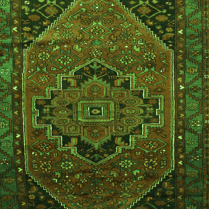 Serging Thickness of Machine Washable Persian Green Traditional Area Rugs, wshtr640grn