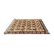 Sideview of Machine Washable Traditional Saffron Red Rug, wshtr641