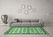 Machine Washable Persian Emerald Green Traditional Area Rugs in a Living Room,, wshtr641emgrn