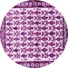 Round Persian Purple Traditional Rug, tr641pur