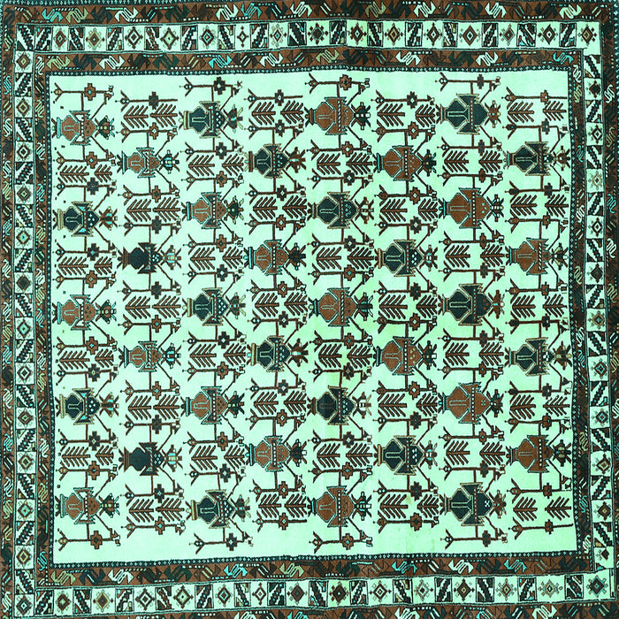 Square Persian Turquoise Traditional Rug, tr641turq
