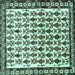 Square Persian Turquoise Traditional Rug, tr641turq