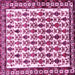 Square Machine Washable Persian Pink Traditional Rug, wshtr641pnk