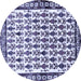 Round Persian Blue Traditional Rug, tr641blu