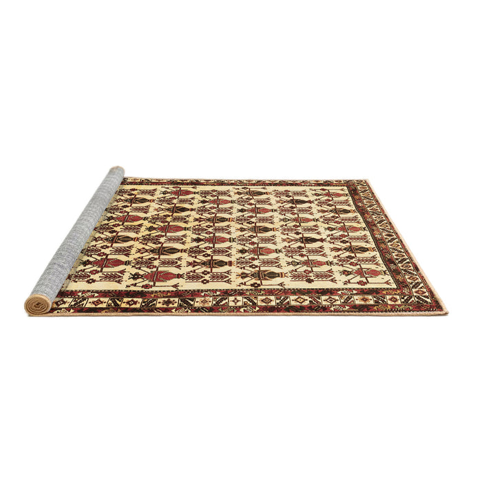 Sideview of Machine Washable Persian Brown Traditional Rug, wshtr641brn