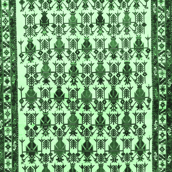 Machine Washable Persian Emerald Green Traditional Area Rugs, wshtr641emgrn