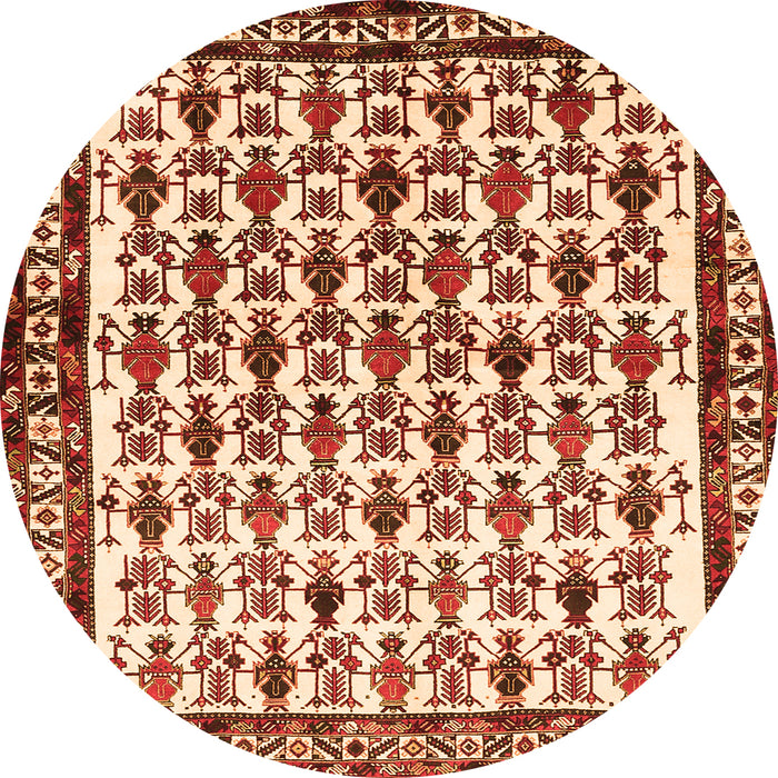 Square Persian Orange Traditional Rug, tr641org