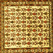 Square Machine Washable Persian Yellow Traditional Rug, wshtr641yw