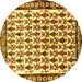 Round Machine Washable Persian Yellow Traditional Rug, wshtr641yw