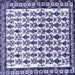 Square Machine Washable Persian Blue Traditional Rug, wshtr641blu