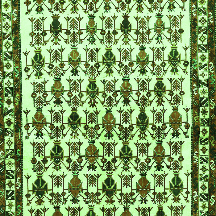 Serging Thickness of Machine Washable Persian Green Traditional Area Rugs, wshtr641grn