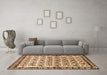 Machine Washable Persian Brown Traditional Rug in a Living Room,, wshtr641brn