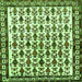 Round Machine Washable Persian Green Traditional Area Rugs, wshtr641grn