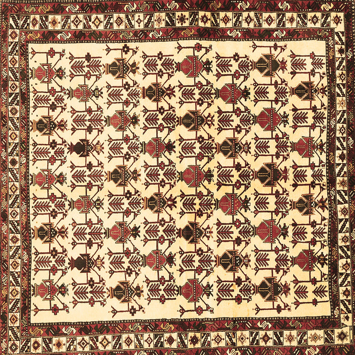 Square Persian Brown Traditional Rug, tr641brn